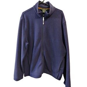 Woolrich Navy Blue Fleece Jacket Sweater Men's Size XL